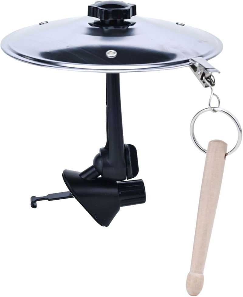 Cherishching Car Cymbal Air Vent Mount, Mini Drum Crash Cymbal Set with Mini Drum Stick,Crash Cymbal Drum for On-the-Road Rhythmic Entertainment Music Enthusiast Gift(Sliver) - Image 1